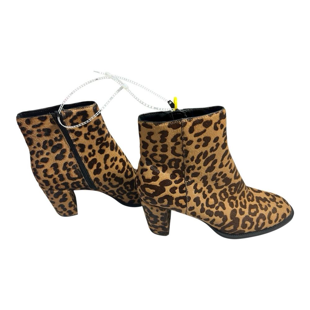 NWOB Steve Madden Sz 8M Jozie Cropped Ankle Boot Leopard Animal Print Bootie Fur - Picture 4 of 9